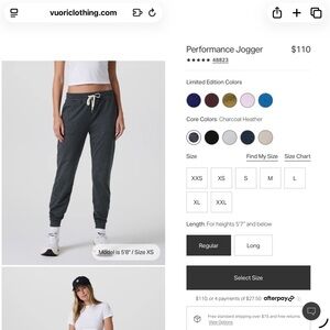 Vuori Black Drawstring Jogger Pants